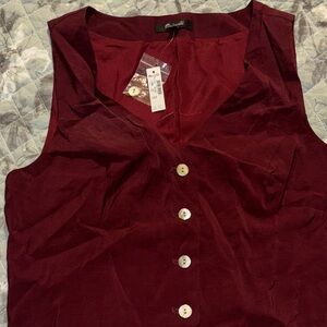 Madewell Women's Burgundy Sleeveless Top